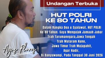 Agus Flores Ajak Ribuan Jamaah Doa dan Syalawat HUT Bhayangkara ke-80 di Banyuwangi, Gaungkan Spirit Persatuan Nusantara