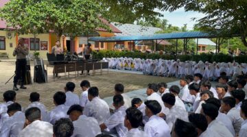 Sat Samapta Polres Aceh Utara Lanjutkan Program “Samapta Sahabat Pelajar” di SMA Negeri 1 Paya Bakong