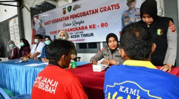 Hari Bhayangkara Ke-80, Polres Aceh Timur Hadirkan Layanan Kesehatan Gratis bagi Warga Binaan Lapas Idi