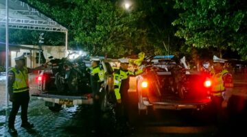 Satlantas Polres Aceh Utara Antisipasi Balap Liar, Empat Motor Knalpot Brong Diamankan Saat Patroli Blue Light