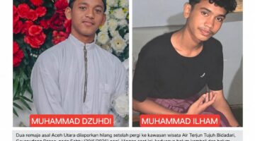 Foto: Dua Remaja Asal Lhoksukon Yang Dilaporkan Hilang di Kawasan Wisata Air Terjun Tujuh Bidadari Geureudong Pase