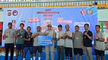 Tim Tenis Polres Aceh Timur Raih Juara 3 Kejuaraan Tenis Kapolda Cup dalam Semarak Hari Bhayangkara ke-80