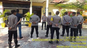 Apel Pagi, Polsek Paya Bakong Tekankan Disiplin Dan Kesiapan Personel