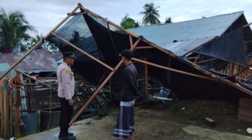 Hujan Lebat Disertai Angin Kencang Rusak Rumah Warga di Meurah Mulia, Polisi Bergerak Lakukan Pendataan dan Koordinasi