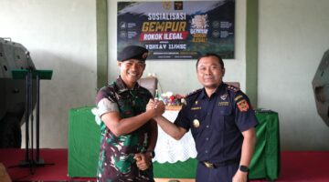 Bea Cukai Lhokseumawe Edukasi Prajurit Yonkav 11/Macan Setia Cakti untuk Perangi Peredaran Rokok Ilegal