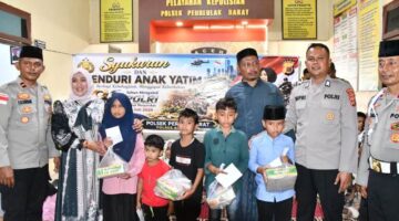 Wujud Syukur HUT Bhayangkara Ke-80, Polsek Peureulak Barat Santuni Anak Yatim
