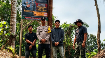Pemasangan Spanduk Himbauan Cegah Karhutla, Polsek Simpang Jernih Tindak Tegas Pembakaran Hutan Dan Lahan