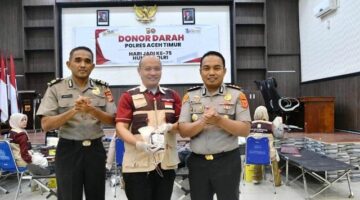 Sambut Hari Jadi Humas Polri ke-75, Polres Aceh Timur Gelar Donor Darah